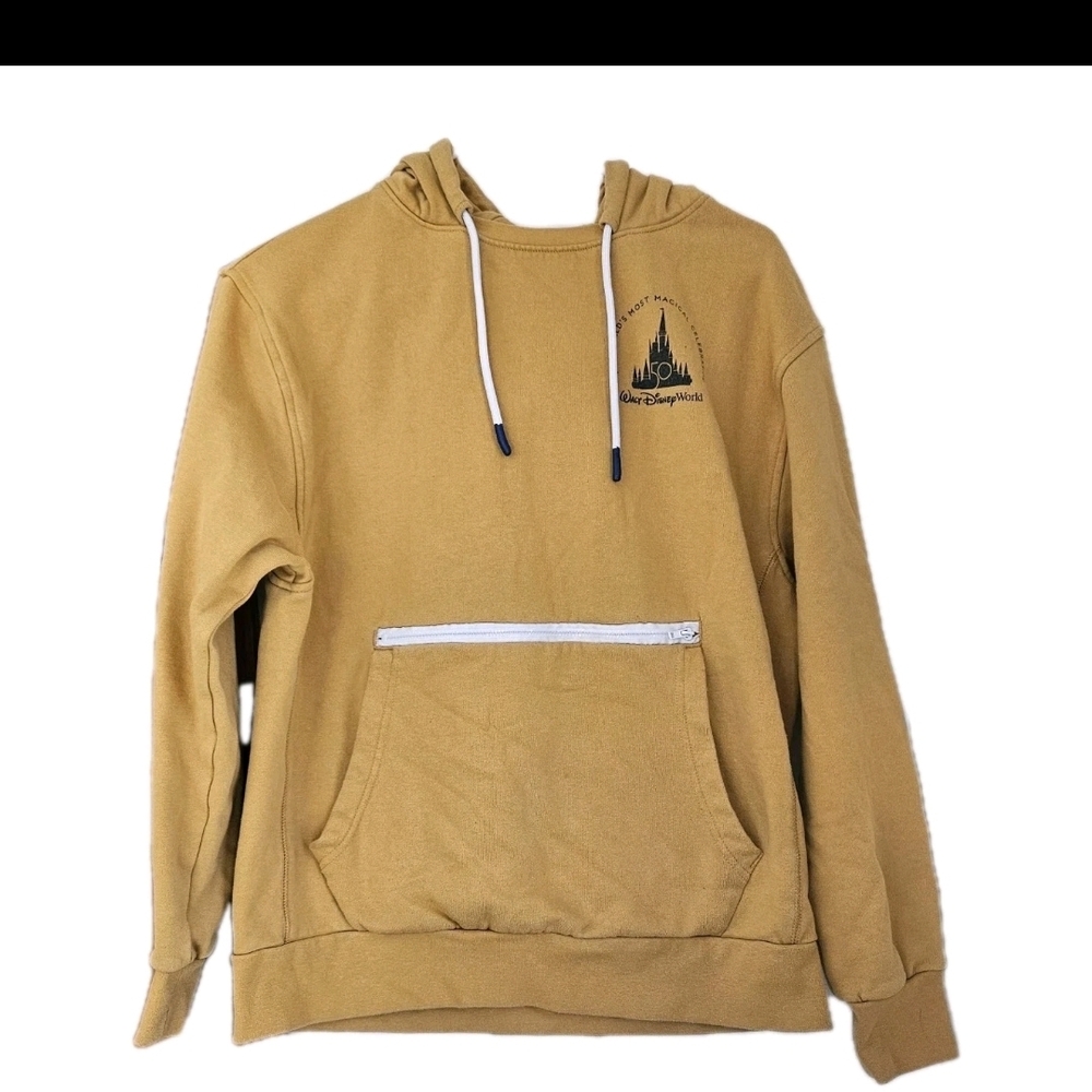 Walt Disney World 50th Anniversary Mickey Mouse Pullover Hoodie Small Mustard